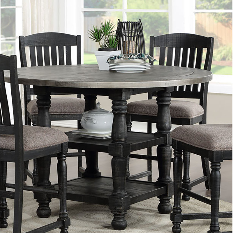 Canora Grey Ines Counter Height Pine Solid Wood Dining Table Wayfair